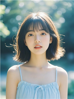 夏日美女小清新短发发型图片